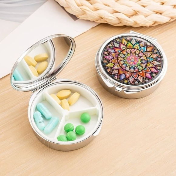 Colorful Mandala Pill Box - Picture 1 of 9